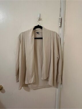 Unlisted Cream Open-Front Draped Cardigan